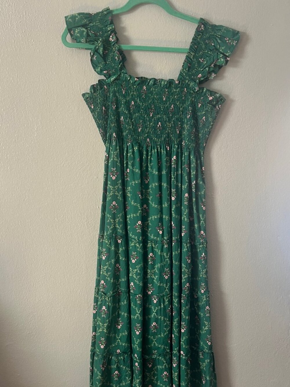 Hill House Ellie Nap Dress - Emerald Trellis - Size L